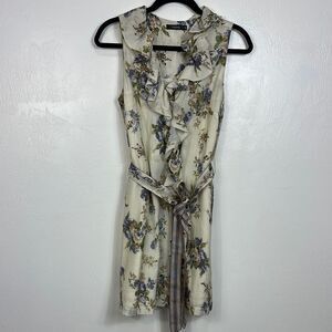 Theme Anthropologie Floral Print Cotton Sleeveless Mini Dress Size M